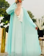 Elegant Sky Blue Chiffon Abaya | Modest Fashion by Libas e Haya