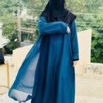 Teal Blue Abaya with Black Niqab | Elegant Modest Fashion by Libaas e Haya