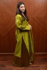 Elegant Green Katan Silk Tunic with Embroidered Detailing – Perfect for Special Occasions - Image 5