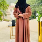 Brown Plain Abaya with Black Niqab | Modest Islamic Wear by Libas e Haya