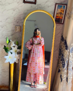 Baby Pink Printed Lawn Dress – Women’s Party & Casual Wear