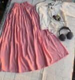 White Shirt & Pink Skirt Set for Women - Image 2