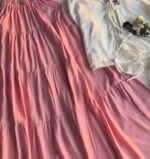 White Shirt & Pink Skirt Set for Women - Image 3