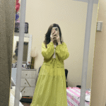 Trendy Lime Green Long Dress | Stylish Maxi Shirt & Skirt Set for Women