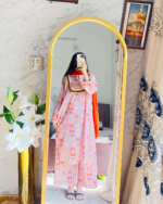 Baby Pink Printed Lawn Dress – Women’s Party & Casual Wear - Image 5