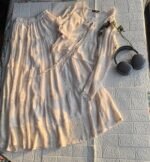 Ivory Floral Two-Piece Set – Tie-Front Shirt & Tiered Maxi Skirt | Libas-e-Haya - Image 2