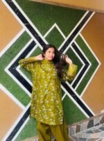 Olive Green Printed Lawn Suit – Women’s Summer & Casual Wear - Image 3
