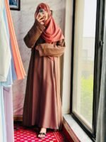 Brown Plain Abaya with Black Niqab | Modest Islamic Wear by Libas e Haya - Image 2