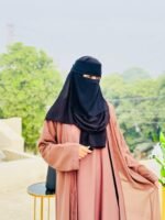Brown Plain Abaya with Black Niqab | Modest Islamic Wear by Libas e Haya - Image 3
